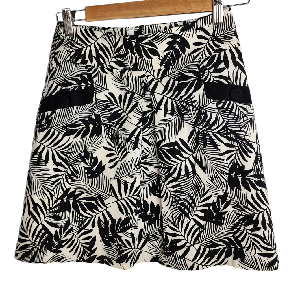 Review short Skirt Black White Floral Pencil size 6 - Picture 5 of 8